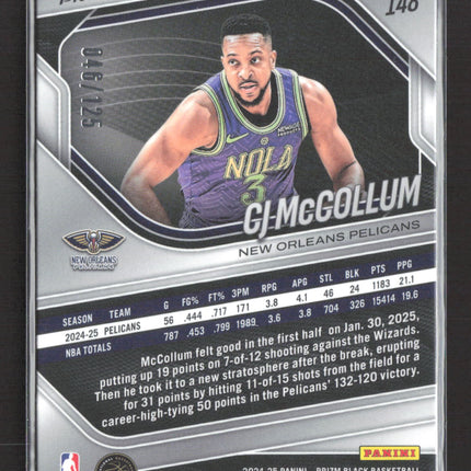 2025 Panini Prizm Black CJ McCollum #148 Purple 046/125