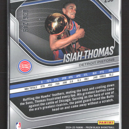 2025 Panini Prizm Black Isiah Thomas #293 Silver 036/249