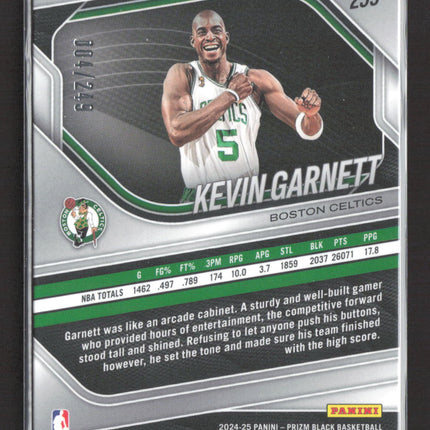 2025 Panini Prizm Black Kevin Garnett #259 Silver 004/249
