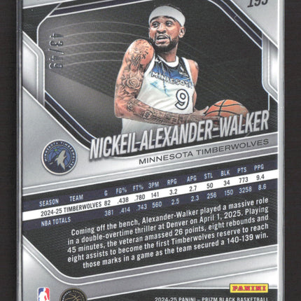 2025 Panini Prizm Black Nickeil Alexander-Walker #193 Orange 43/49