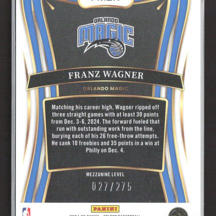 2025 Panini Select Prizm Franz Wagner #314 Orange Mezzanine