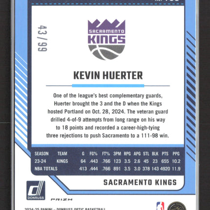 2025 Panini Donruss Optic Prizm Kevin Huerter #108 Pink Glitter