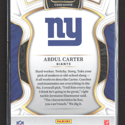 2026 Panini Select Football Concourse Abdul Carter #95 RC