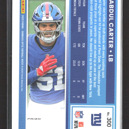 2025 Panini Donruss Optic Football Abdul Carter #300 Purple Shock