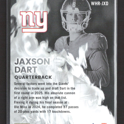 2025 Panini Donruss White Hot Rookies Jaxson Dart #WHR-JXD RC