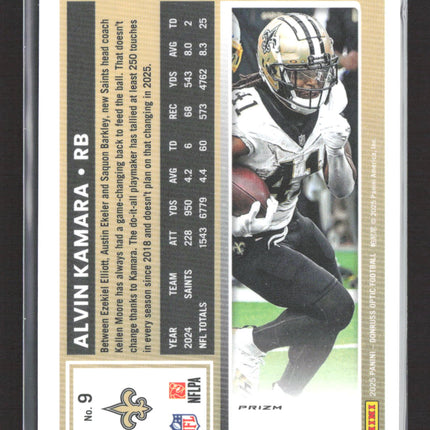 2025 Panini Donruss Optic Football Alvin Kamara #9 Rocket Blast