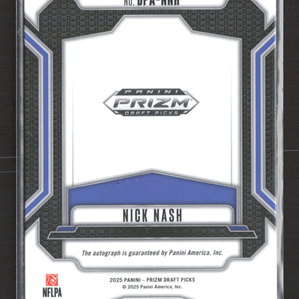 2025 Panini Prizm Draft Picks Nick Nash #DPA-NNH RC