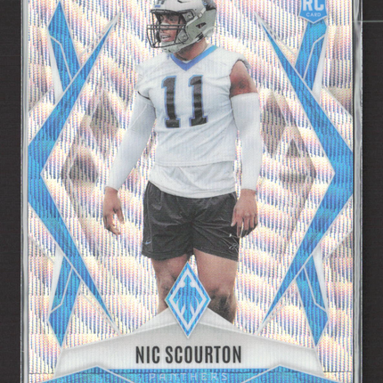 2025 Panini Phoenix Football Nic Scourton #231 Silver Prizm 011/199 RC