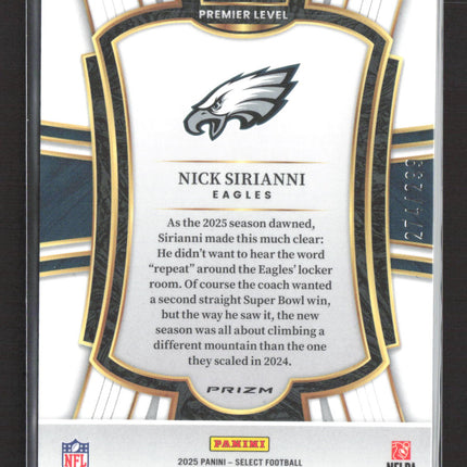 2026 Panini Select Football Prizm Premier Level Nick Sirianni #192 274/299