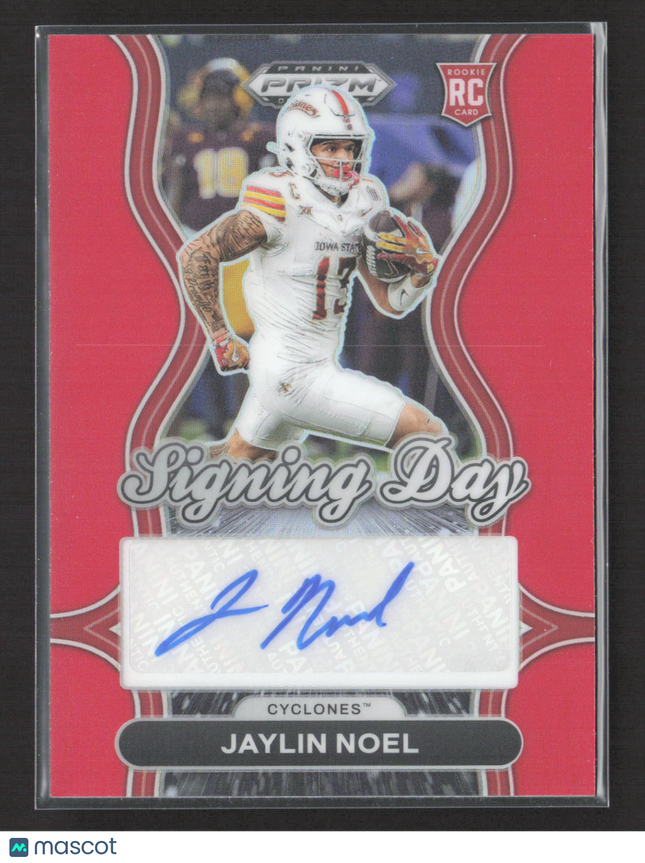 2025 Panini Prizm Draft Picks Signing Day Jaylin Noel #SD-JNL Red 144/399 RC