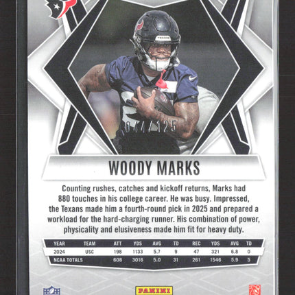 2025 Panini Phoenix Football Woody Marks #236 Yellow RC 044/125