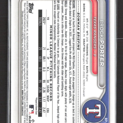2024 Bowman Chrome Brock Porter #BCP-36  Refractor 1st Bowman