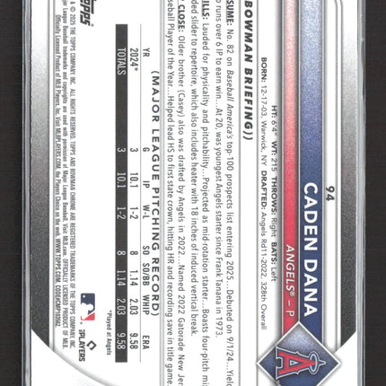 2025 Topps Bowman Chrome Mega Box Caden Dana #94 Mojo Refractor RC