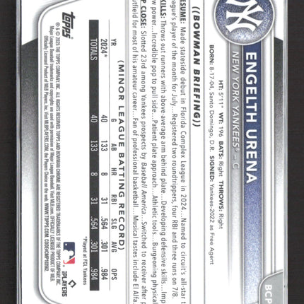 2025 Bowman Chrome Mojo Engelth Urena #BCP-16 Mega Box Refractor 7/8.