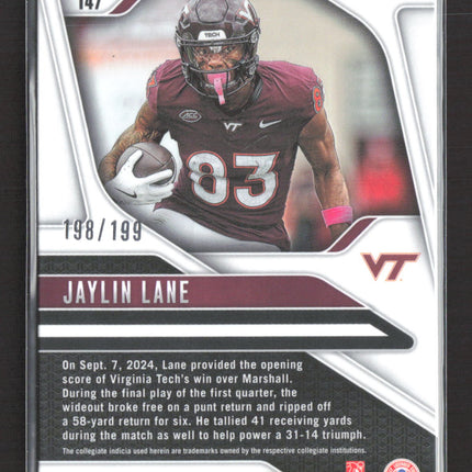 2025 Panini Prizm Draft Picks Jaylin Lane #147 Pink Mosaic 198/199 RC