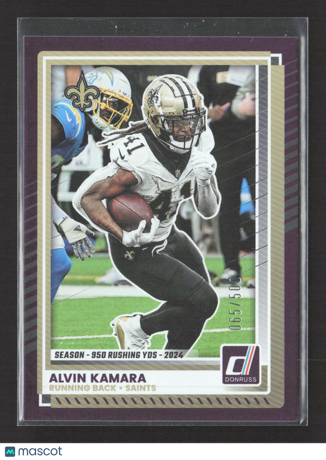 2025 Panini Donruss Football Alvin Kamara #8 Purple 065/500