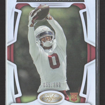 2025 Panini Certified Will Johnson #159 RC 055/399