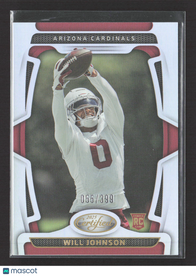 2025 Panini Certified Will Johnson #159 RC 055/399