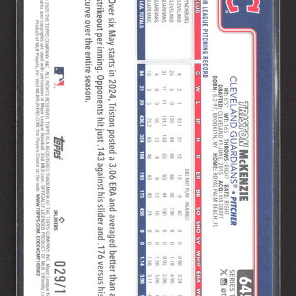 2025 Topps Series Two Triston McKenzie #645 Blue