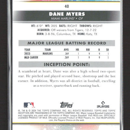 2024 Topps Inception Dane Myers #40 RC