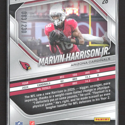 2025 Panini Prizm Football Marvin Harrison Jr. #28 Blue 083/230