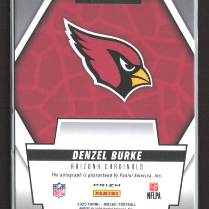 2025 Panini Mosaic Mosaic Rookie Scripts Denzel Burke #RS-DBE Blue RC Auto
