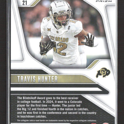 2025 Panini Prizm Draft Picks Travis Hunter #21 RC Silver