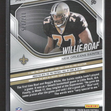 2026 Panini Prizm Black Willie Roaf #96 White 117/175
