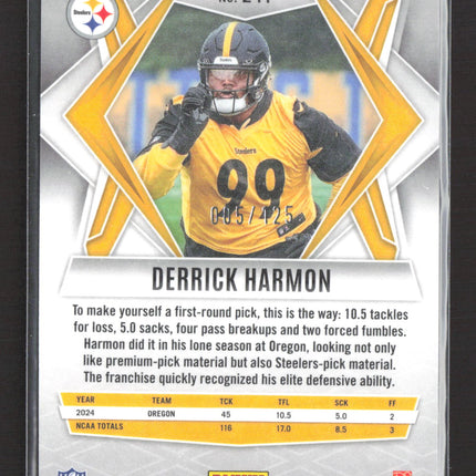 2025 Panini Phoenix Football Derrick Harmon #241 RC 005/125 Yellow