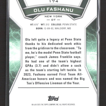 2025 Topps Resurgence Olu Fashanu #174 Yellow RC 109/225