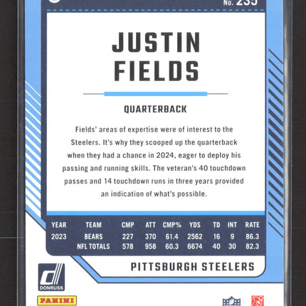 2024 Panini Donruss Justin Fields #235 Purple /500