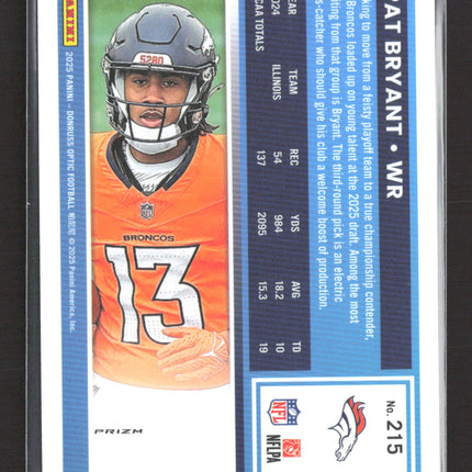 2025 Panini Donruss Optic Football Pat Bryant #215 Blue Hyper