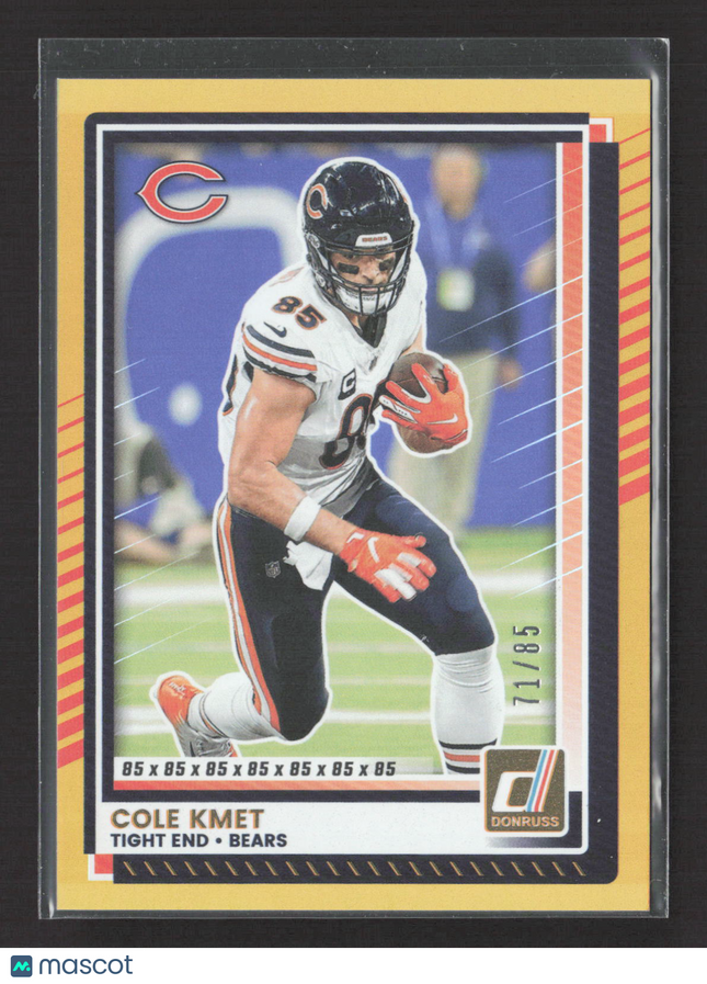 2025 Panini Donruss Cole Kmet #92 Yellow 71/85