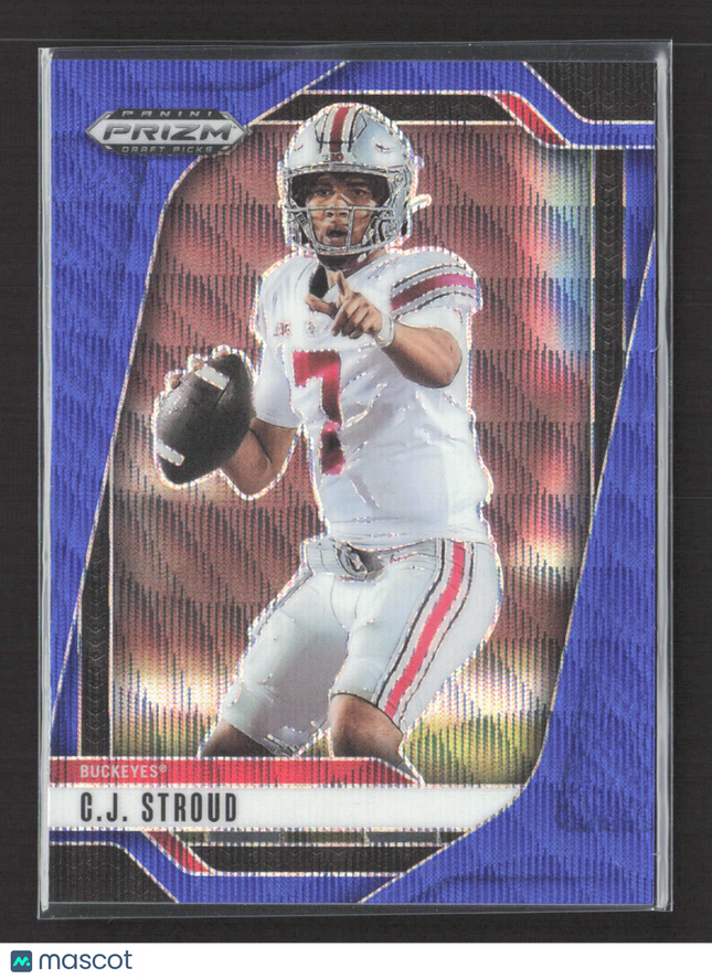 2025 Panini Prizm Draft Picks C.J. Stroud #186 Blue Wave 026/299
