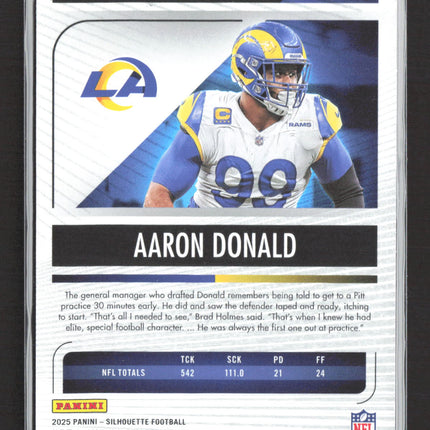 2026 Panini Silhouette Football Aaron Donald #44 08/75