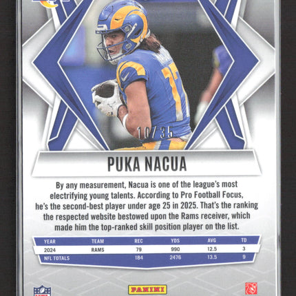 2025 Panini Phoenix Football Puka Nacua #119 Purple 10/35