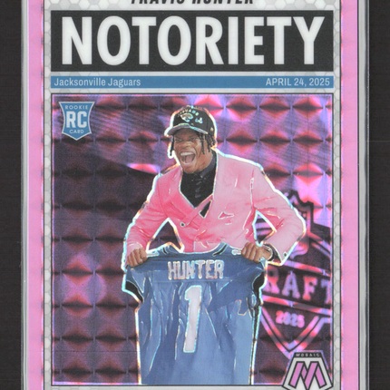 2025 Panini Mosaic Football Notoriety Travis Hunter #12 Pink RC