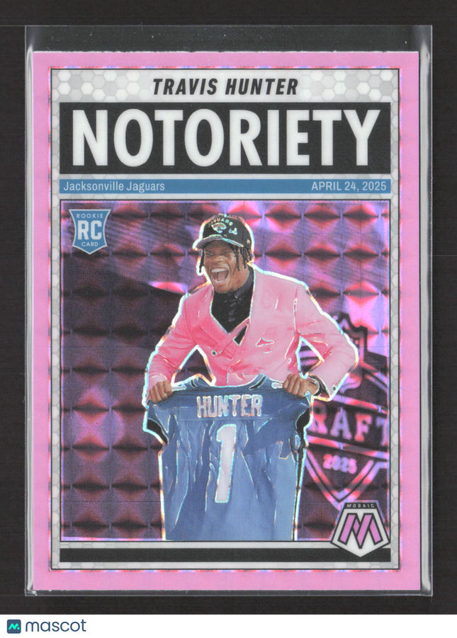 2025 Panini Mosaic Football Notoriety Travis Hunter #12 Pink RC