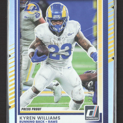 2025 Panini Donruss Kyren Williams #138 Press Proof Blue 23/99
