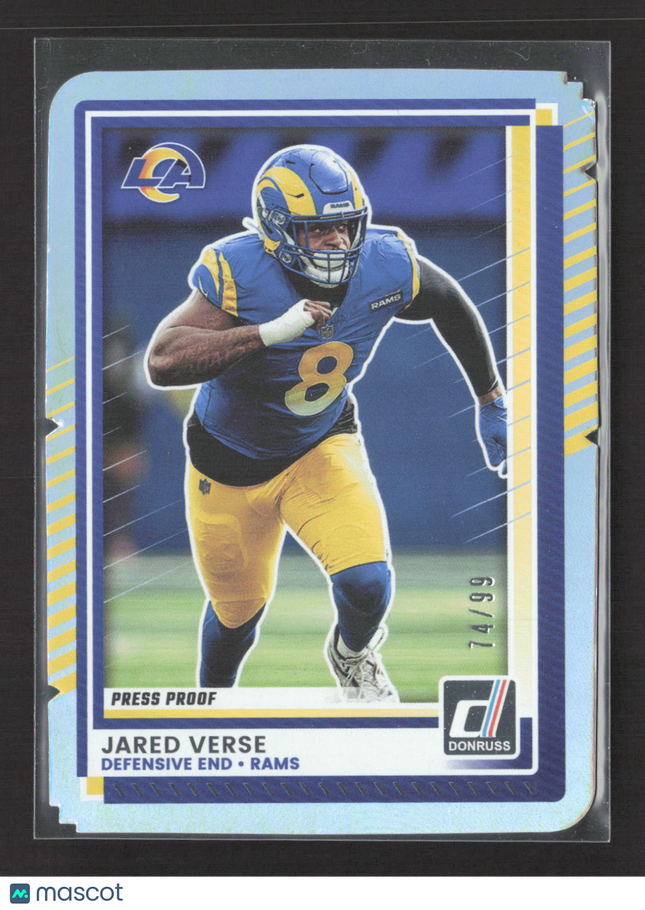 2025 Panini Donruss Football Jared Verse #120 Press Proof Blue 74/99