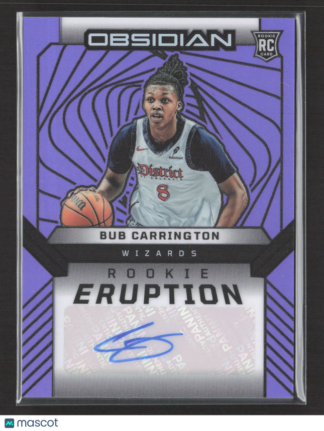2025 Panini Obsidian Rookie Eruption Bub Carrington #REA-BUB Purple 07/49 RC