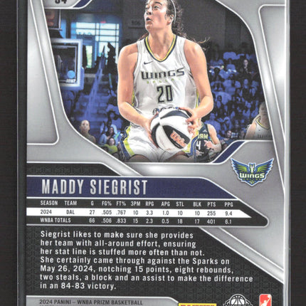 2024 Panini Prizm Maddy Siegrist #94 WNBA Logo