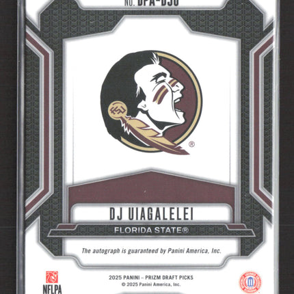 2025 Panini Prizm Draft Picks DJ Uiagalelei #DPA-DJU RC Auto