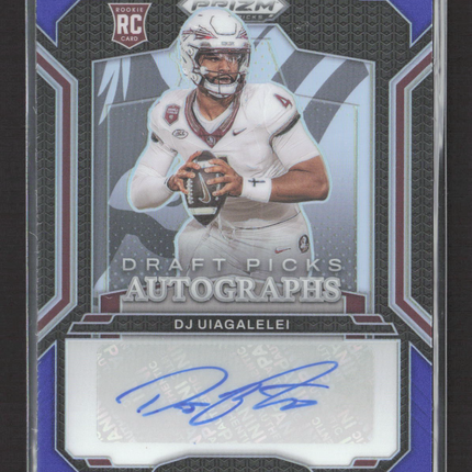 2025 Panini Prizm Draft Picks DJ Uiagalelei #DPA-DJU Blue 198/249 RC Auto