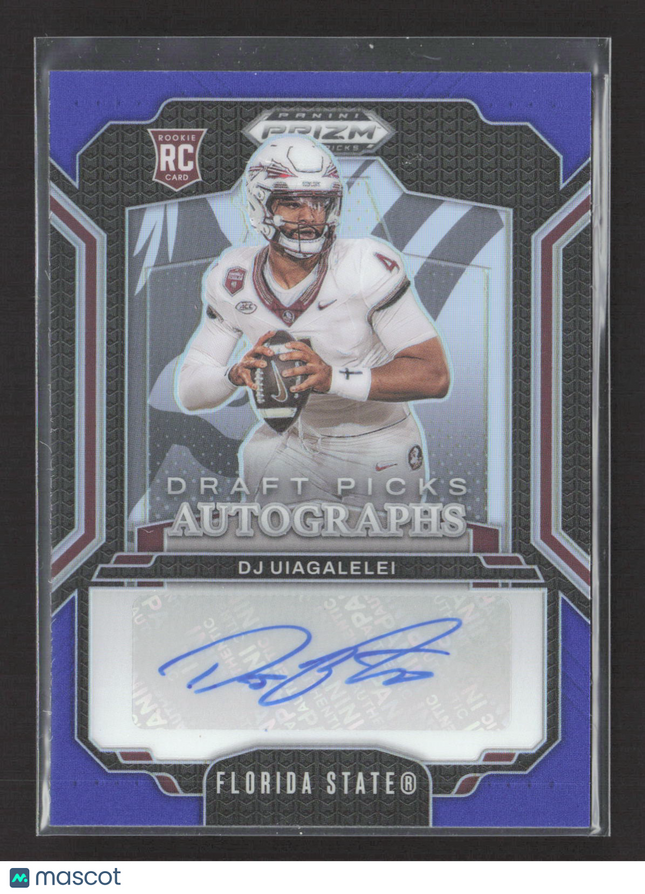 2025 Panini Prizm Draft Picks DJ Uiagalelei #DPA-DJU Blue 198/249 RC Auto
