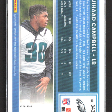 2025 Panini Donruss Optic Prizm Jihaad Campbell #343 Red Pandora