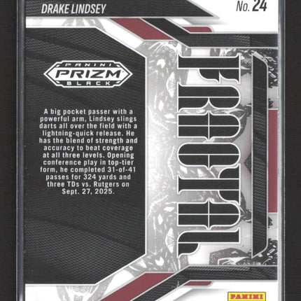 2026 Panini Prizm Black Fractal Drake Lindsey #24