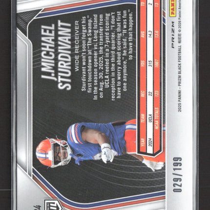 2026 Panini Prizm Black Football J.Michael Sturdivant #184 Purple 029/199