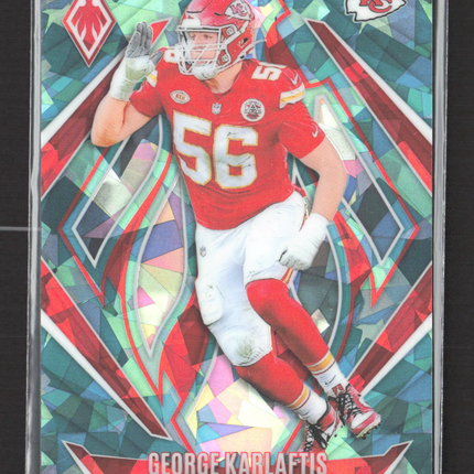2025 Panini Phoenix Football George Karlaftis #62 Teal Ice /7