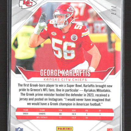 2025 Panini Phoenix Football George Karlaftis #62 Teal Ice /7